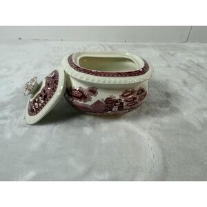 Vintage Copeland England Spode Tower Pink Sugar Bowl w/ Lid 87267 Rare AS IS
